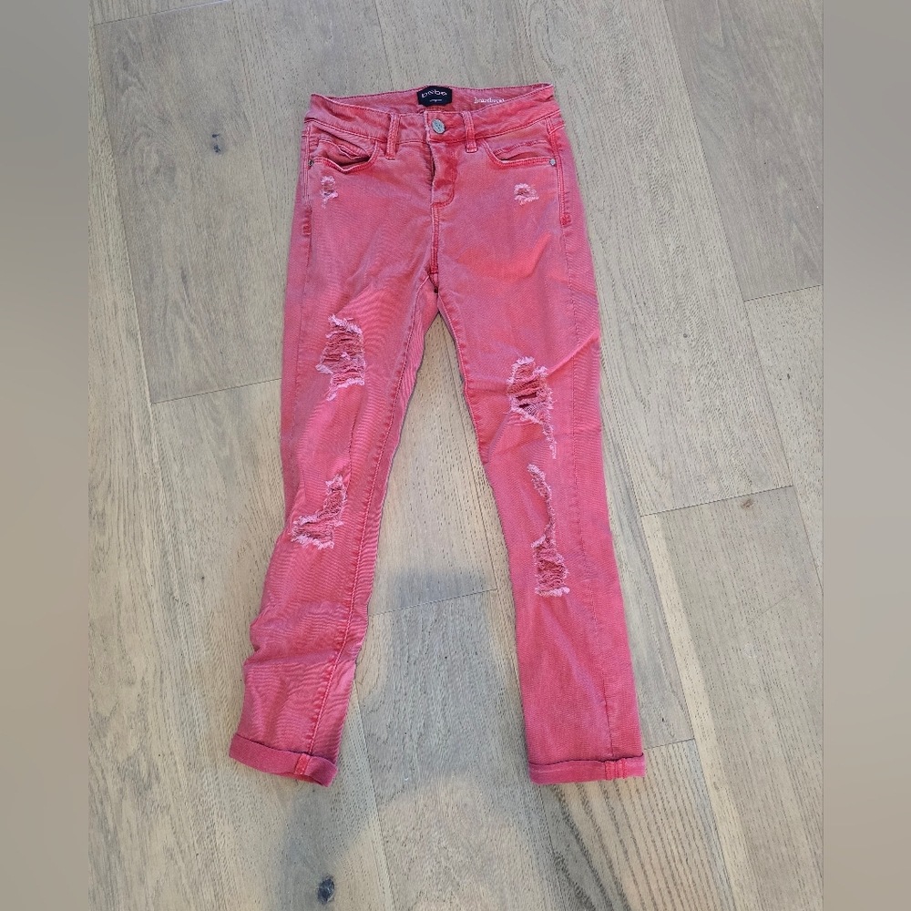 Bebe Distressed Pink Jeans